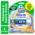 thumbnail image 1 of Scrubbing Bubbles Automatic Toilet Bowl Cleaner, Fresh Gel Cleaning Stamp, Citrus, Dispenser & 6 Gel Stamps, 1 of 12