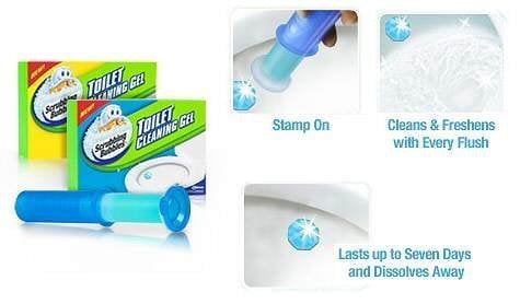 Scrubbing Bubbles Fresh Gel Toilet Cleaning Stamp, Citrus, Dispenser with 6 Gel Stamps, 1.34 oz