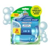 Scrubbing Bubbles Fresh Gel Toilet Cleaning Stamp, Rainshower, Dispenser with 12 Gel Stamps, 2.68 oz