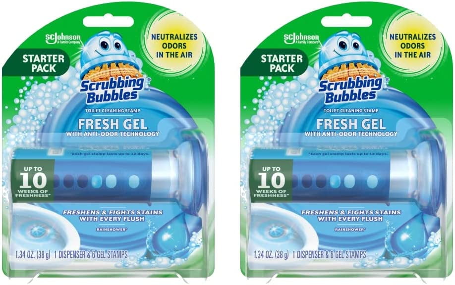 Scrubbing Bubbles Fresh Gel Toilet Cleaning Stamp, Rainshower