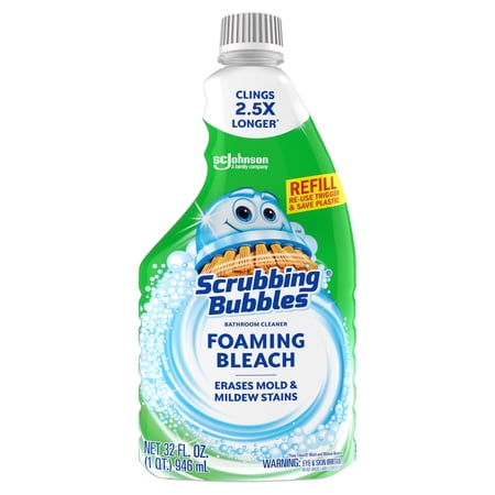 Scrubbing Bubbles Foaming Bleach Bathroom Cleaner, Refill Bottle, 32 Ounce
