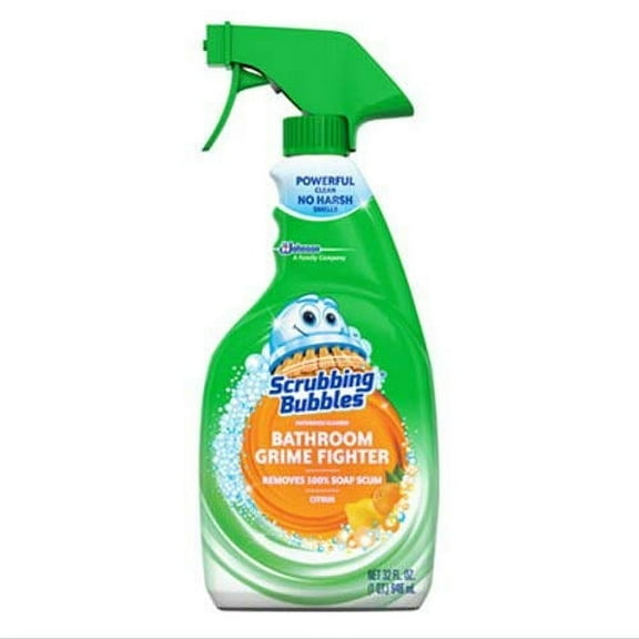 FRESH CITRUS , Foaming Disinfectant Bathroom Cleaner 32 Ounces By Scrubbing Bubbles