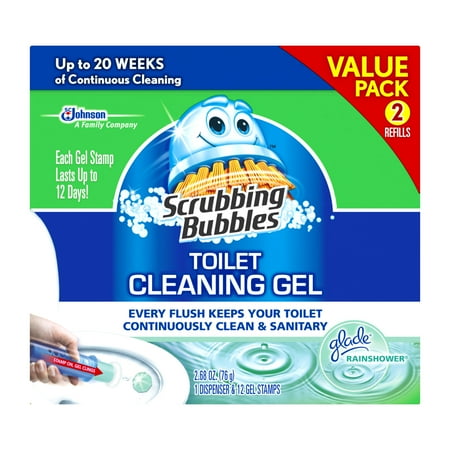 Scrubbing Bubbles Toilet Cleaning Gel Starter Kit, Glade Rainshower, 2 ct, 1.34 oz