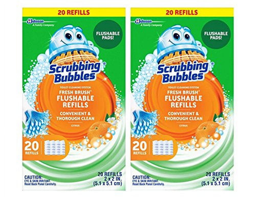 Scrubbing Bubbles Toilet Fresh Brush Flushable Refills 20 CT (Pack of 2)