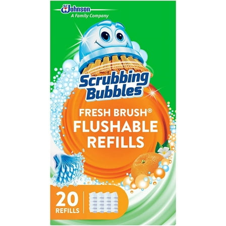 Scrubbing Bubbles Toilet Fresh Brush Flushable Refills, Citrus Scent, 20 Count