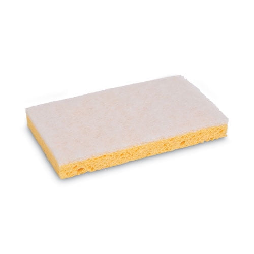 Scrubbing Sponge, Light Duty, 3.6 X 6.1, 0.7" Thick, Yellow/white, Individually Wrapped, 20/carton | Bundle of 2 Cartons