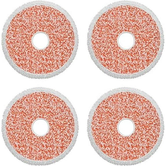 Scrubby Mop Pads for Bissell 3764 and 37643 SpinWave+ Vac Cordless All-in-One Powered Spin Mop, Washable and Reusable Power Pads with Ultra Cleaning Ability 4 Pack