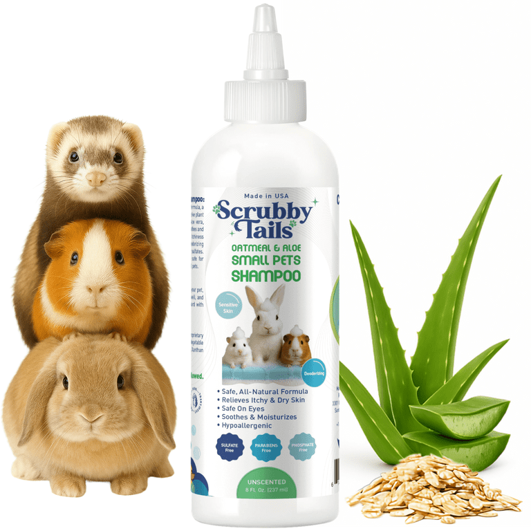 Scrubby Tails Natural Oatmeal Aloe Vera Small Pets Shampoo For