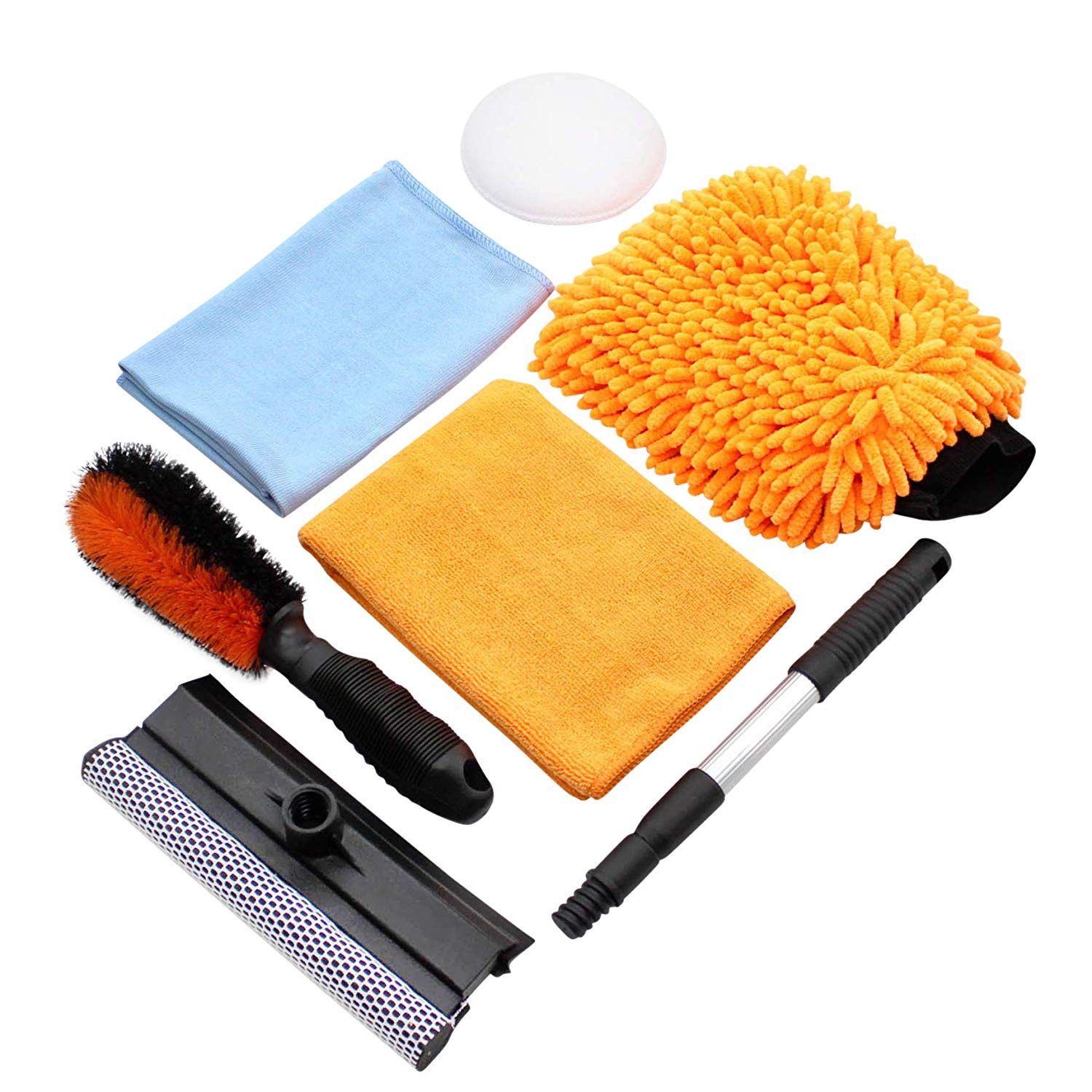 Scrubit Car Cleaning Tools Kit by Scrub it- squeegee Car Wash Brush, Wheel  Brush, Microfiber Wash Mitt and Cloth - For Your Next Vehicle Wash and Wax
