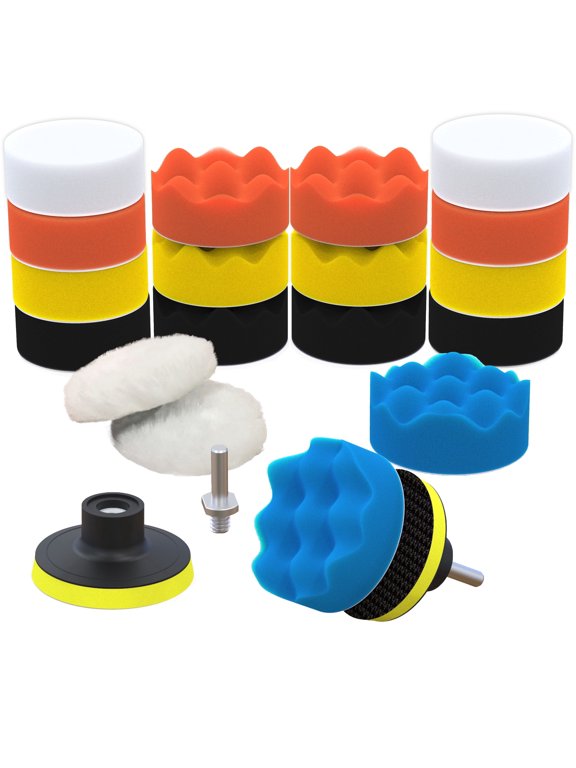 Car Foam Drill Polishing Pad Kit 631 Automotive Polish, 7.4 oz, 22 Piece