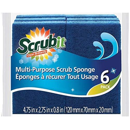 Cleaning Scrub Sponge by SCRUBIT - Scrubbing Dish Sponges Use for Kitchens, Bathroom & More - 6 Pack