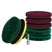 Scrubit Heavy Duty Tub and Tile Cleaner Includes Drill Attachment, 3 Red and 3 Stiff Green Scrubber Pads