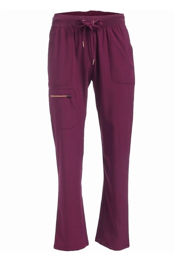 4Flex Berry Cargo Pocket Flare Scrub Pants