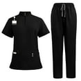thumbnail image 1 of Scrubs 2 Piece Set Multiple Pockets V-Neck Top and Drawstring Scrub Pant - Medical Uniform Women Scrub Matching Set, 1 of 3
