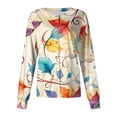 thumbnail image 1 of Scrubs For Women 2 Pockets Floral Print Long Sleeve Scrub Jacket Snap Button Soft Comfortable Nurse Work Outerwear Red 4XL, 1 of 5