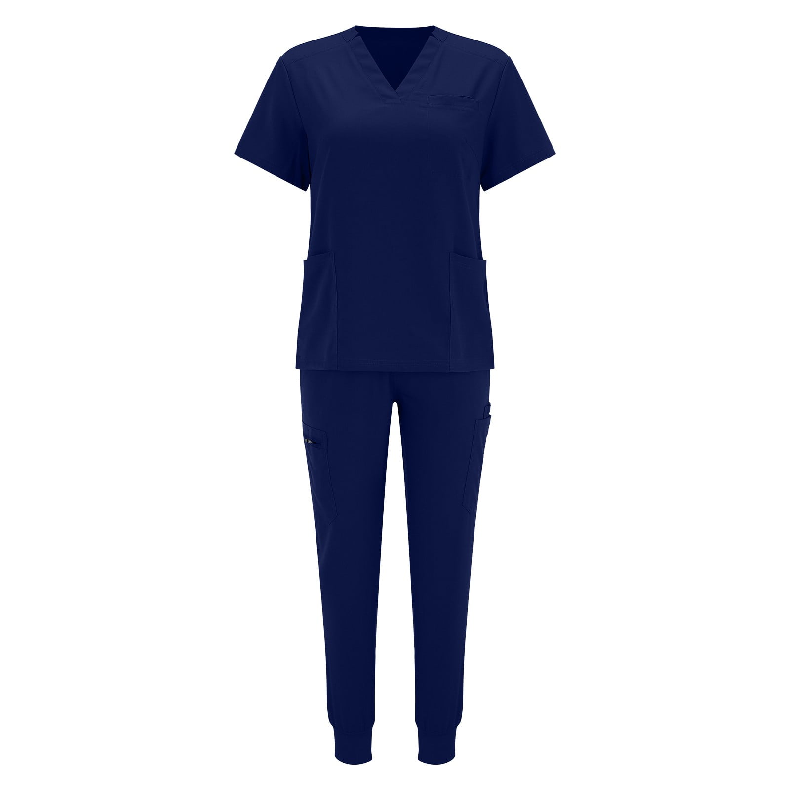 Scrubs For Women Set Stretchy Plus Size Short Sleeve V-Neck Tops Pants ...