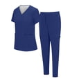 thumbnail image 1 of Scrubs For Women Set V Neck Multi Pocket Top & Elastic Waist Tapered Jogger Pants Wrinkle Resistant Lightweight Nurse Uniforms Women Set, 1 of 6