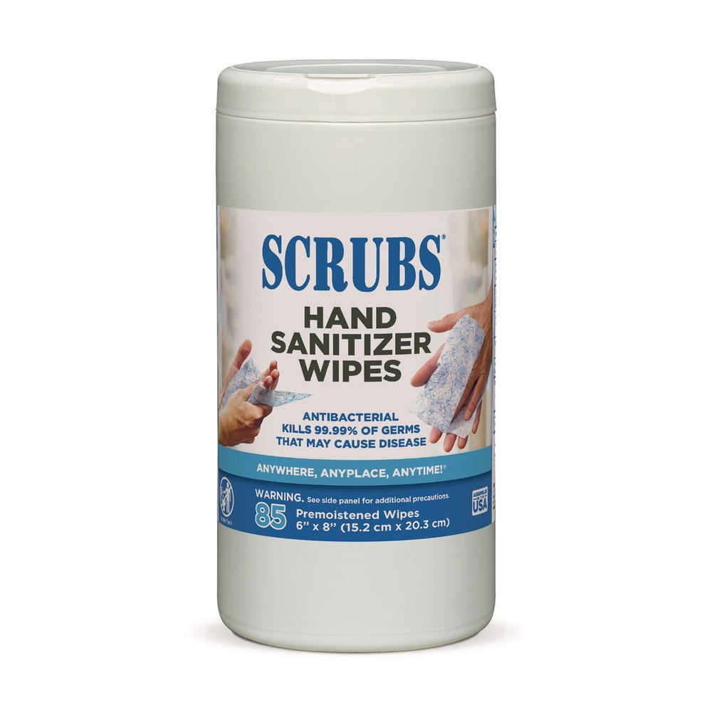 1 Ply 6 in. x 8 in. Unscented Hand Sanitizer Wipes - Blue/White (6/Carton)
