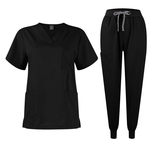 Scrubs Medical Uniform Women Scrubs Sets Black M