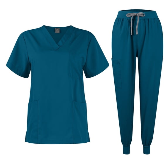 Scrubs Medical Uniform Women Scrubs Sets Turquoise 2XL
