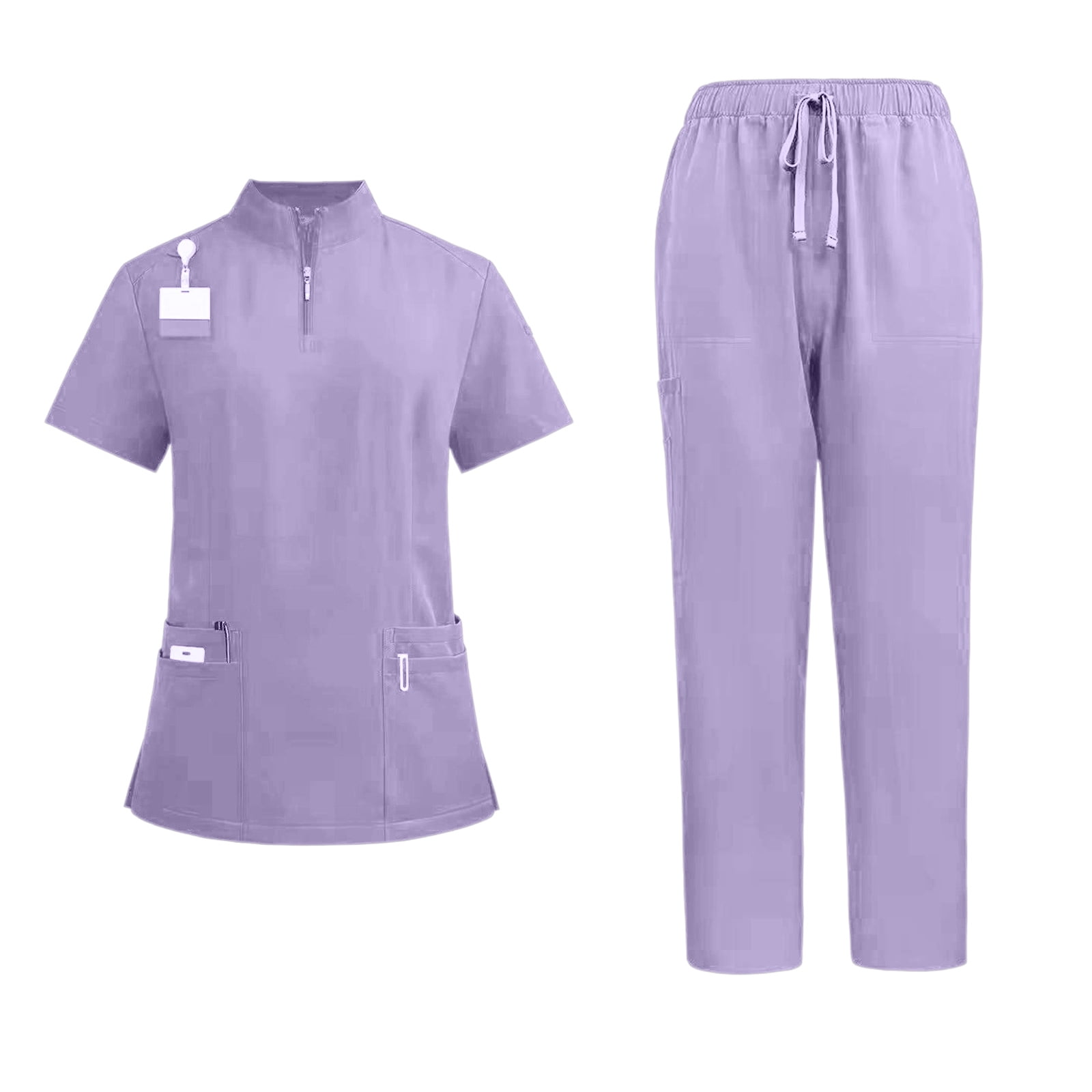 Scrubs for Men Set 2026 Spring Summer Quarter Zip Scrub Top & Jogger ...