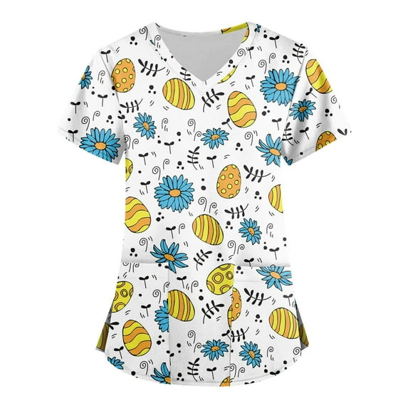 Scrubs Plus Size Tops for Women Short Sleeve Plus Size Scrubs Nursing Uniforms for Women 2025 New Fashion Medical Plus Size Scrub T Shirts