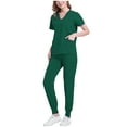 thumbnail image 1 of Scrubs Set for Women Nurse Uniform V-Neck Top and Drawstring Jogger Pants with Multi Pocket Workwear, 1 of 6