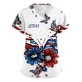 thumbnail image 1 of Scrubs Tops for Women Independence Day American Flag Print Stretchy Nursing Scrub Tops America 250 Anniversary Short-Sleeved Nursing Tops, 1 of 4