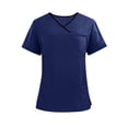 thumbnail image 1 of Scrubs Tops for Women V-Neck Short Sleeve Nursing Uniform Soft Stretch Breathable Workwear Wrinkle Free Easy Care Fabric, 1 of 6