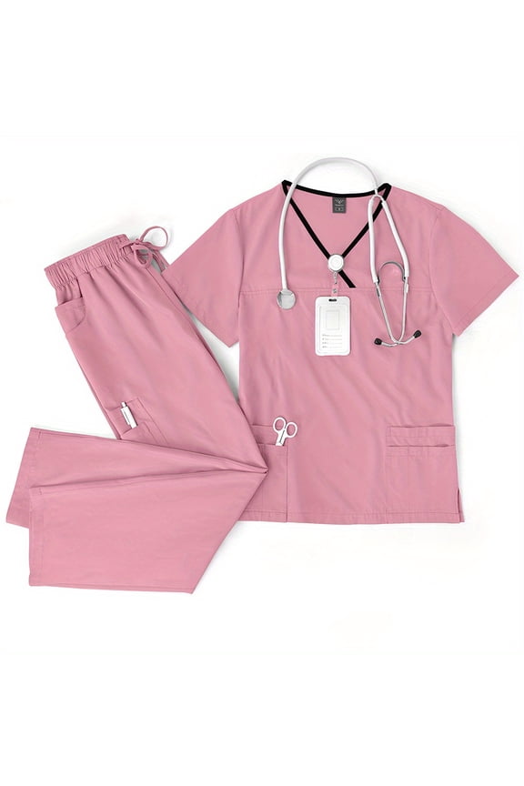 Scrubs Uniform Set for Hospitals, Clinics Scrubs Set Breathable Fabric Ideal for Professionals Scrubs Set for Medical