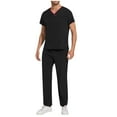 thumbnail image 1 of Scrubs for Men Set 2026 Spring Summer Uniform Stretchy V-Neck Scrub Top & Cargo Pant with Multi Pockets, 1 of 9