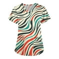 thumbnail image 1 of Scrubs for Women,Floral Print Medical Tops - Moisture-Wicking V-Neck Scrub Top with Cargo Pockets - Red - XL, 1 of 4