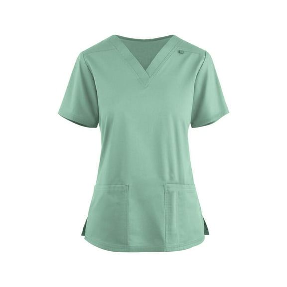 Scrubs for Women Lightweight Solid Color V-Neck Short Sleeve Scrub Tops Uniform Workout Regular Fit Clothes