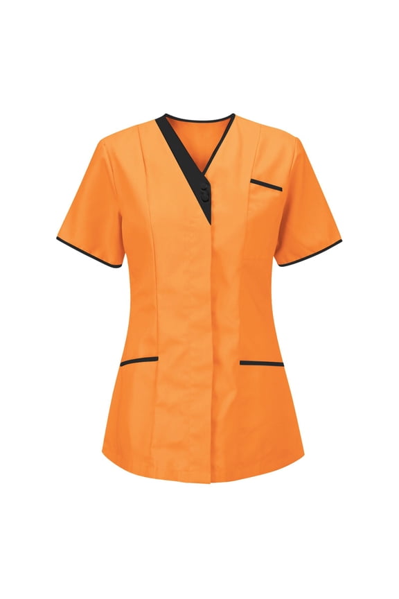 Scrubs for Women Loose Fit Stretchy Vneck Tunic Nurse T-Shirts Workwear Medical Uniforms Scrub Tops with Pocket