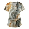thumbnail image 1 of Scrubs for Women Plus Size,Floral Print Medical Tops - Moisture-Wicking V-Neck Scrub Top with Cargo Pockets - Gray - XXXXL, 1 of 4