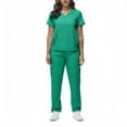 thumbnail image 1 of Scrubs for Women Set – Medical Uniform, Binding Top and Drawstring Pants Womens Scrub Sets Green XL, 1 of 3