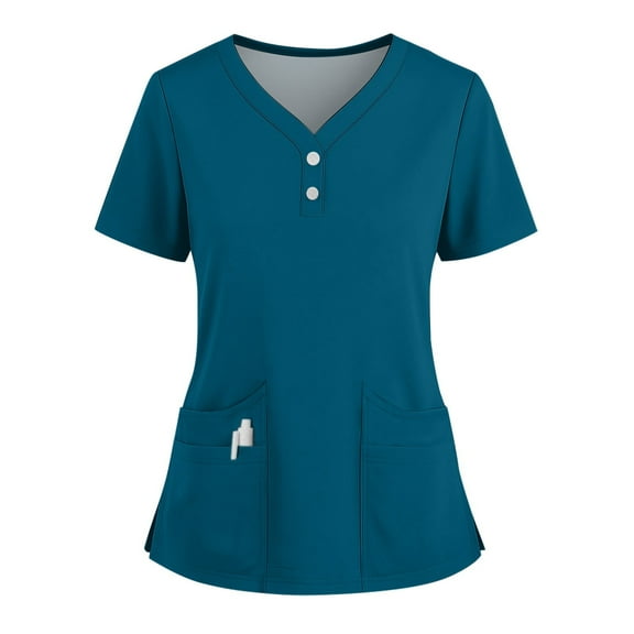 Scrubs for Women Set, Modern V Neck Scrub Top & Jogger Pant with 8 Pockets Professionals Soft Stretch Medical Nursing Uniforms Set (Turquoise)