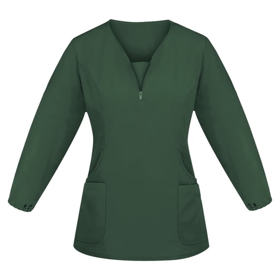 Scrubs for Women Set Plus Size Thanksgiving Scrub Tops Women Cute Scrubs Fall Scrub with Pockets Dark Green Size 2XL