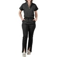 thumbnail image 1 of Scrubs for Women Set Stretch Scrub Tops & Cargo Pant Quick Drying Solid Color Medical Uniform with Pockets Black S, 1 of 2