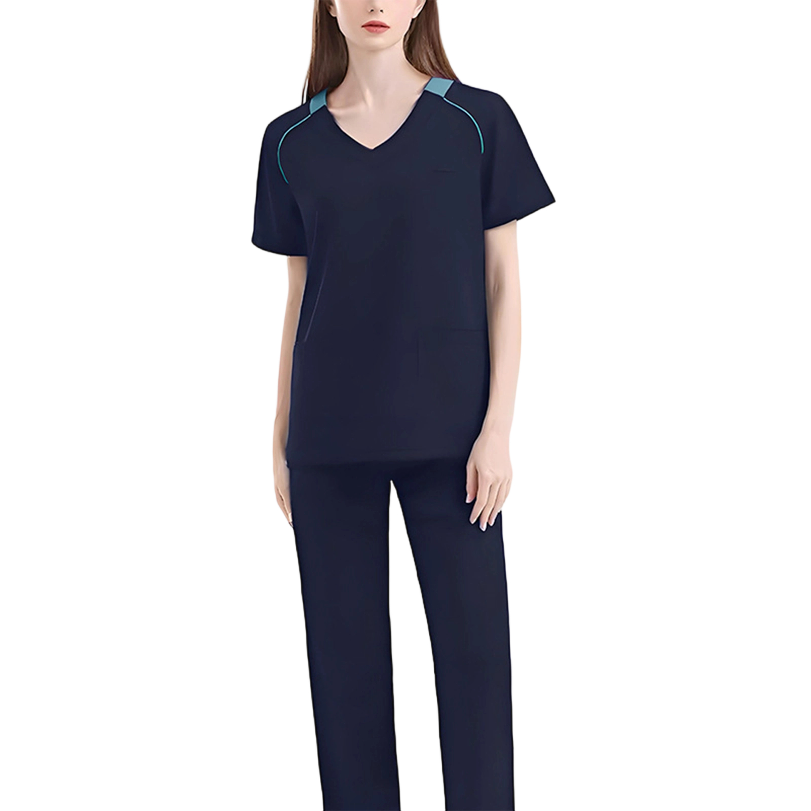 Scrubs for Women Set Stretch V-Neck Scrub Top & Jogger Pant Medical ...
