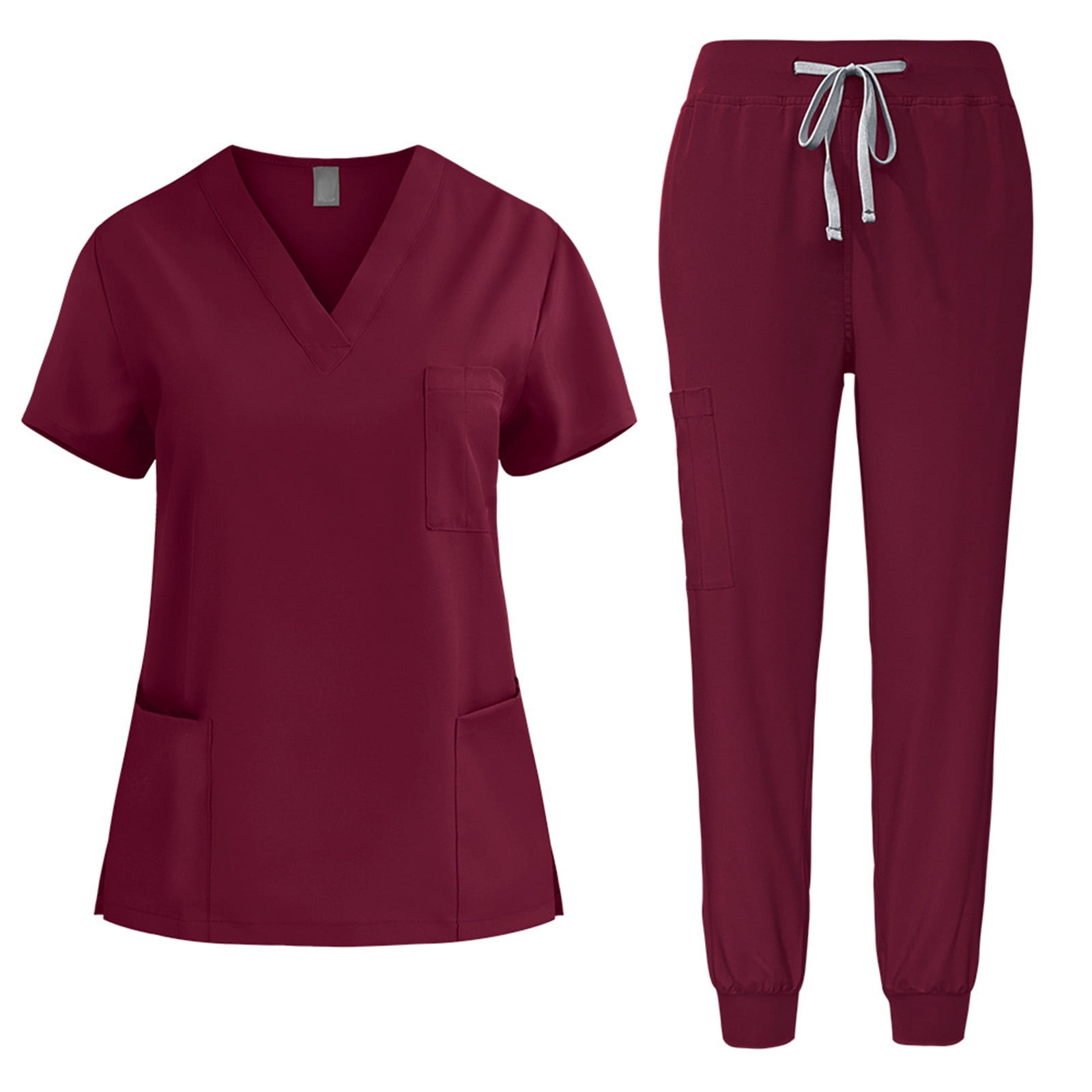 Scrubs for Women Set Stretch V-Neck Scrub Tops Jogger Pant Nursing Uniforms Scrubs Sets Breathable Casual Outfits