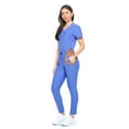 thumbnail image 1 of Scrubs for Women Set Ultra Stretch Form Fitting Womens Scrub Set (Ceil Blue, 3X-Large), 1 of 8
