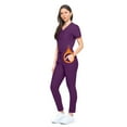 thumbnail image 1 of Scrubs for Women Set Ultra Stretch Form Fitting Womens Scrub Set (Eggplant, 2X-Large), 1 of 8