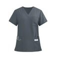 thumbnail image 1 of Scrubs for Women V-Neck Nurse Workwear Top with Pockets, 1 of 5