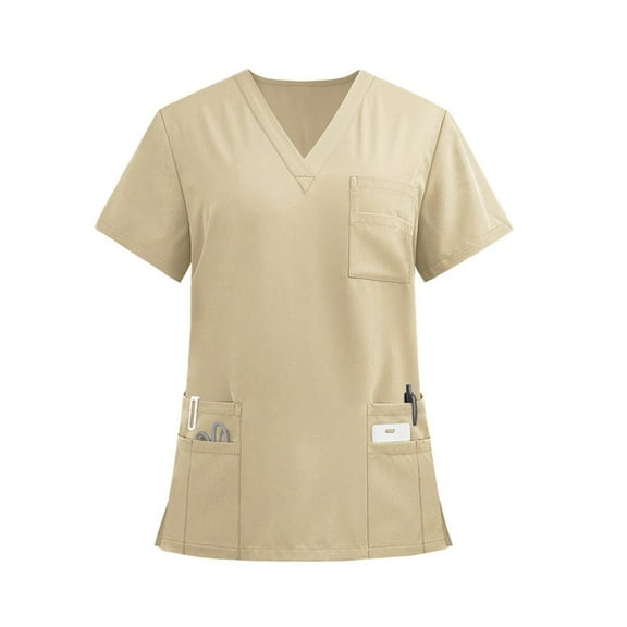 Scrubs for Women V-Neck Nurse Workwear Top with Pockets