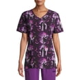 thumbnail image 1 of Scrubstar Disney "Maleficent Night" Women's Mock Wrap Print Scrub Top, 1 of 6