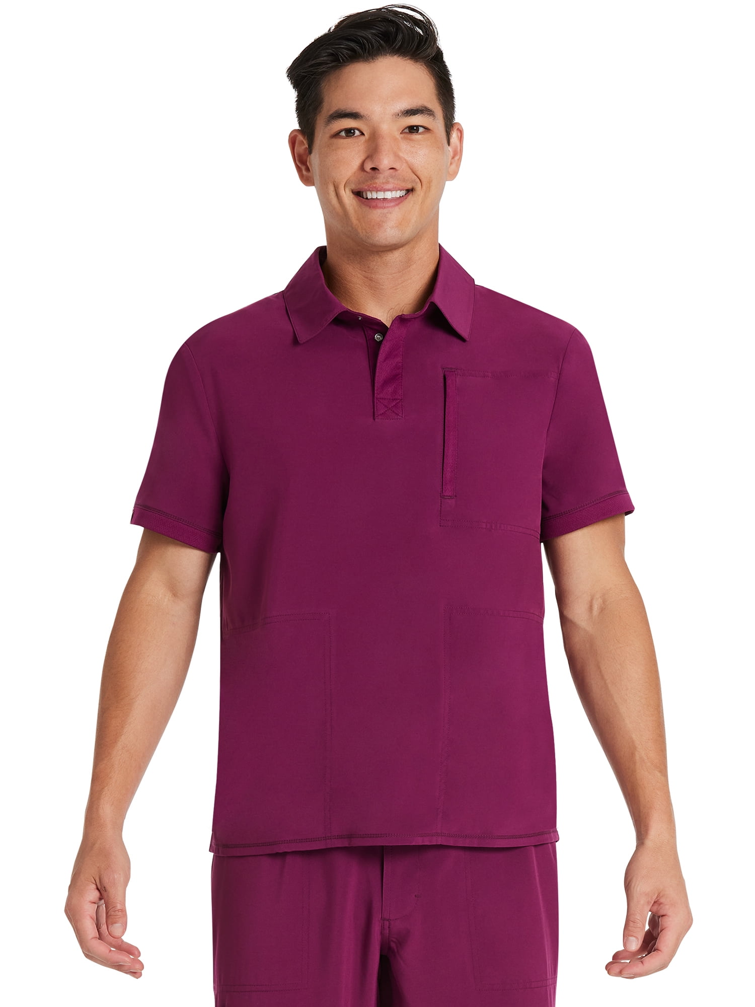 Scrubstar Men's Premium Performance Stretch Polo Scrub Top, Sizes XS