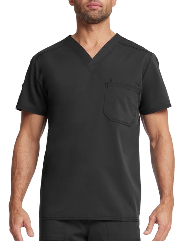 Men's Ultimate Stretch Antimicrobial Fabric Technology V-Neck Tuck-in Scrub Top WD854A