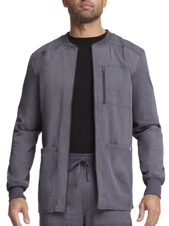 Men's Ultimate Stretch Antimicrobial Fabric Technology Zip Front Scrub Jacket WD318A