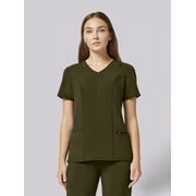Scrubstar Performance Women s Shaped Antimicrobial Mesh Panel V-Neck Scrub Top, Sizes XS 3XL